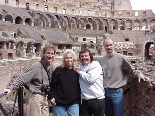 Rodney Kelley, Rick Moore, David Turner at the Coliseum in Rome, Italy